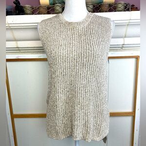 Madewell sleeveless knit top w/ side vents chunkier knit